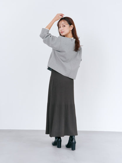 パネルリブマーメイドニットスカート-short & regular　[通常]