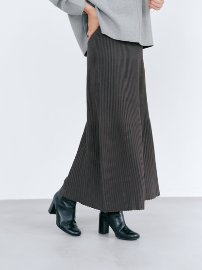 パネルリブマーメイドニットスカート-short & regular　[通常]