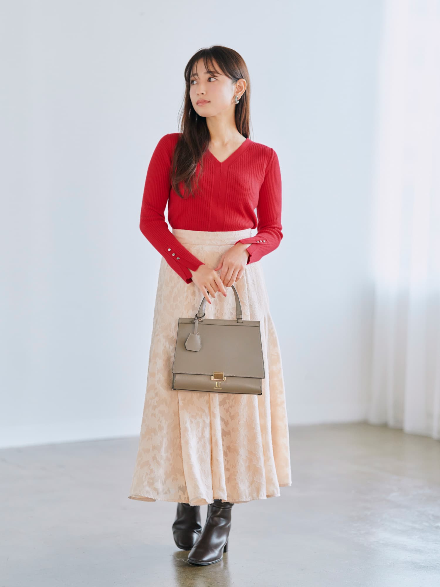 タックフレアフラワージャカードスカート-short & regular | 小柄・低身長女性向けファッション通販、コーディネート | COHINA  STORE