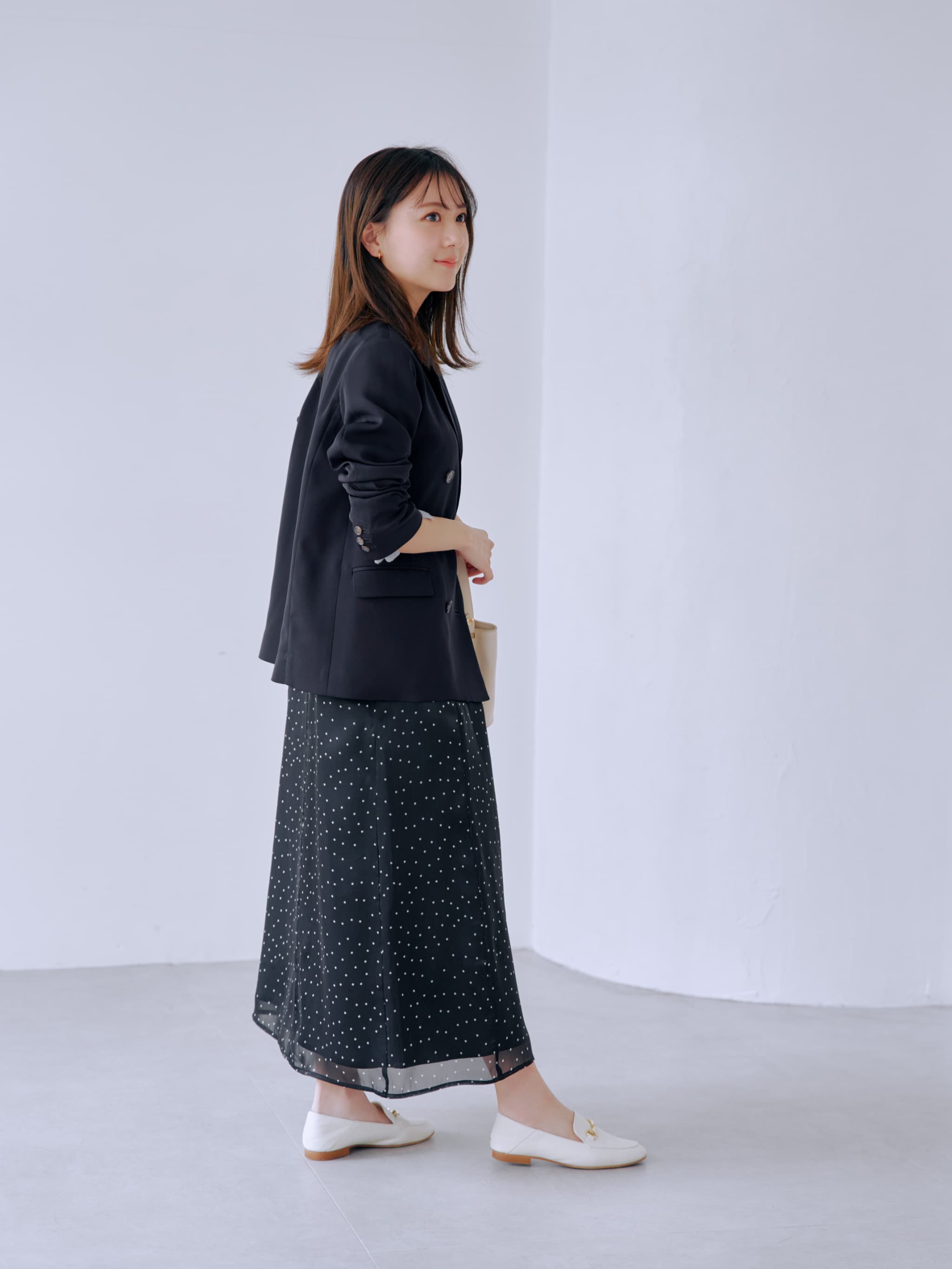 （新品未使用）　大人気完売品 コヒナ COHINA ダブルジャケット ネイビー 新品未使用） 大人気完売品 コヒナ COHINA ダブルジャケット ネイビー