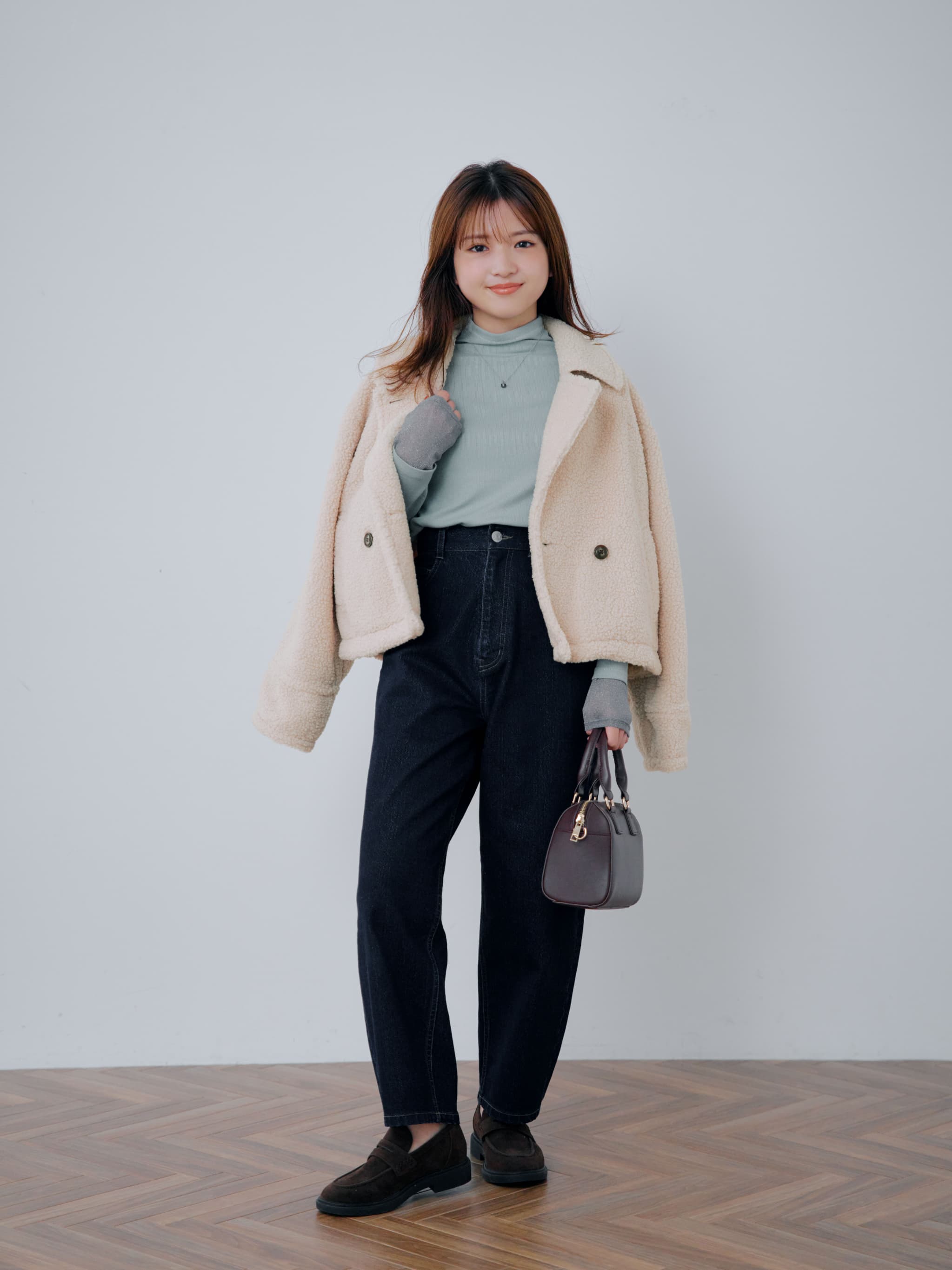 ジンジャーリブ×ラメシアートップスセット | 小柄・低身長女性向け