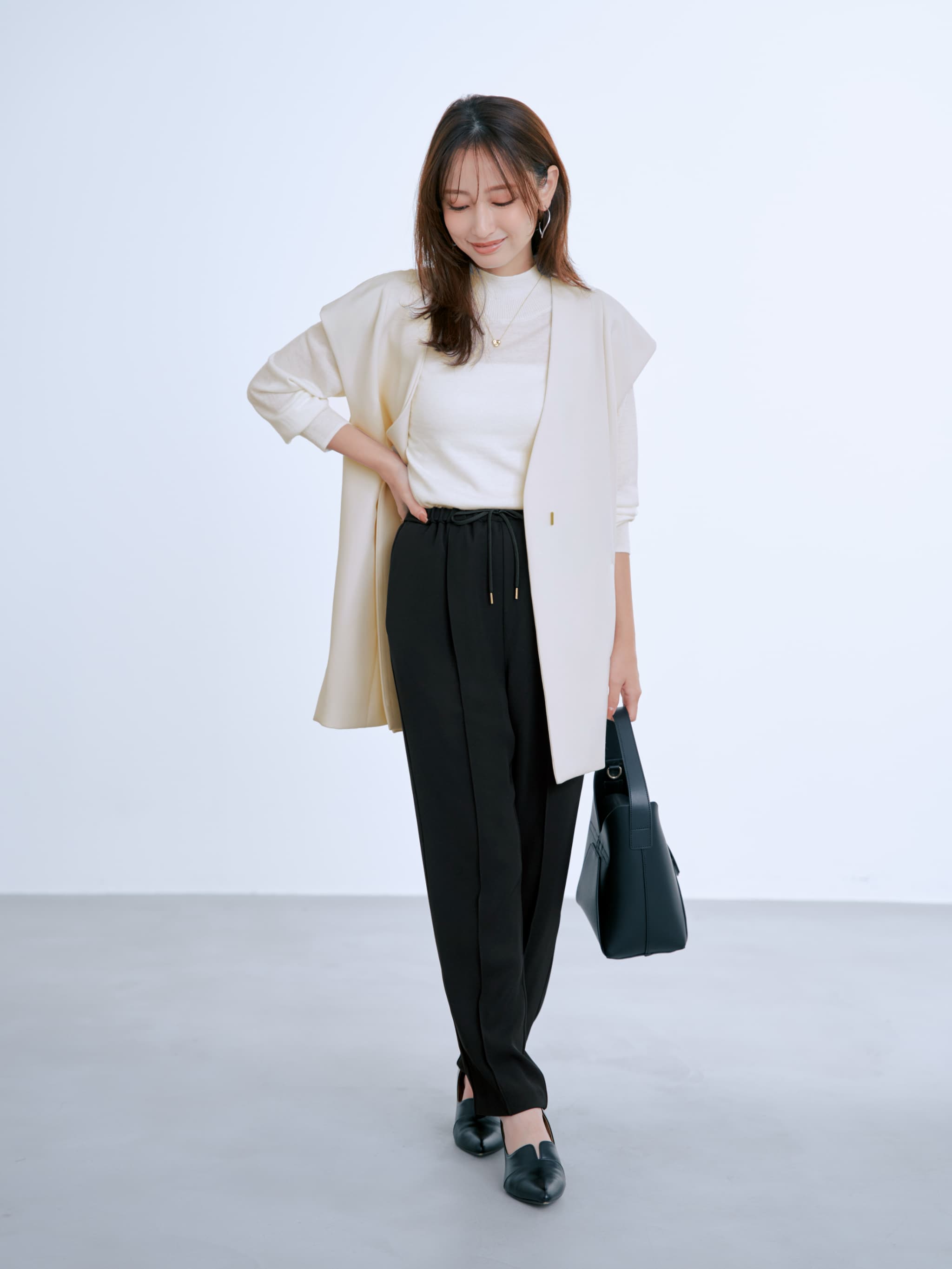 アシメフロントジレ | 小柄・低身長女性向けファッション通販