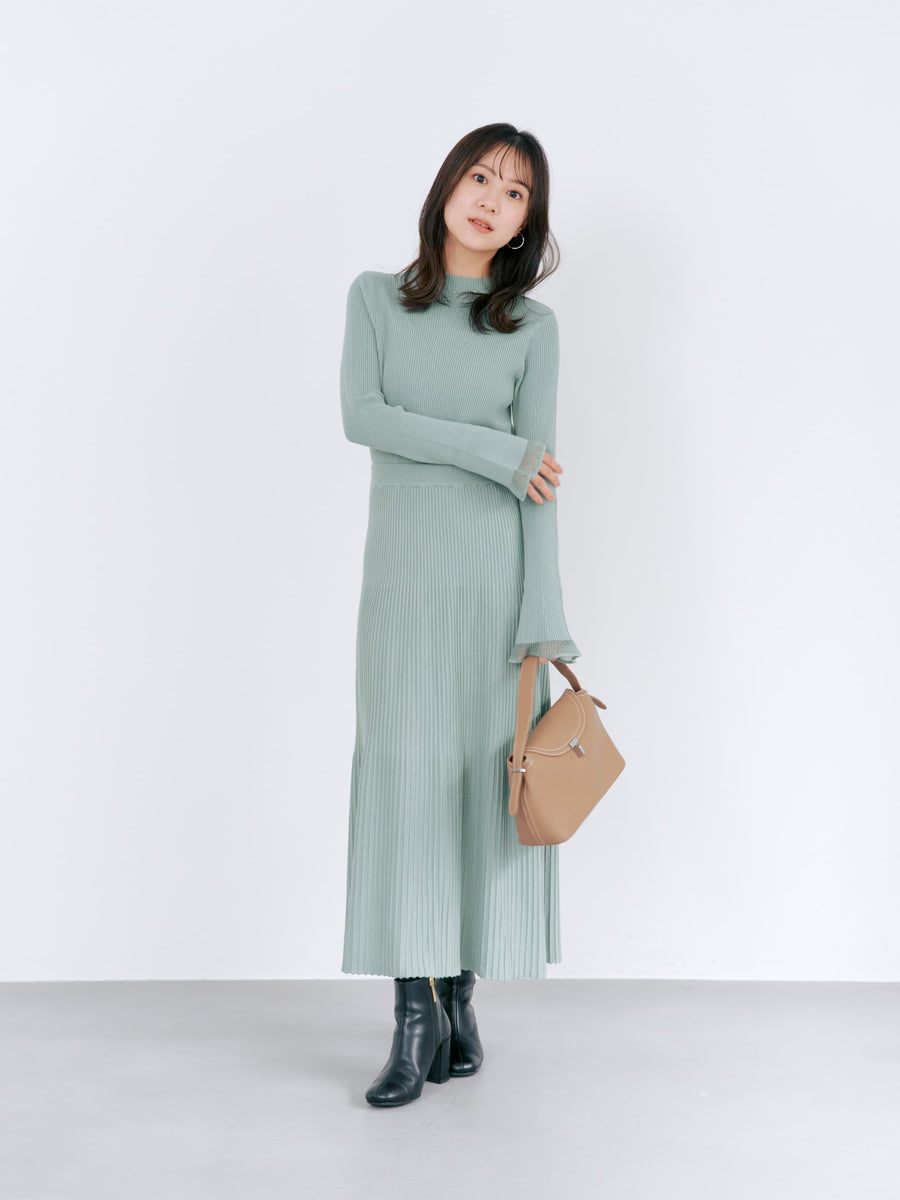 パネルリブマーメイドニットスカート-short & regular　[通常]