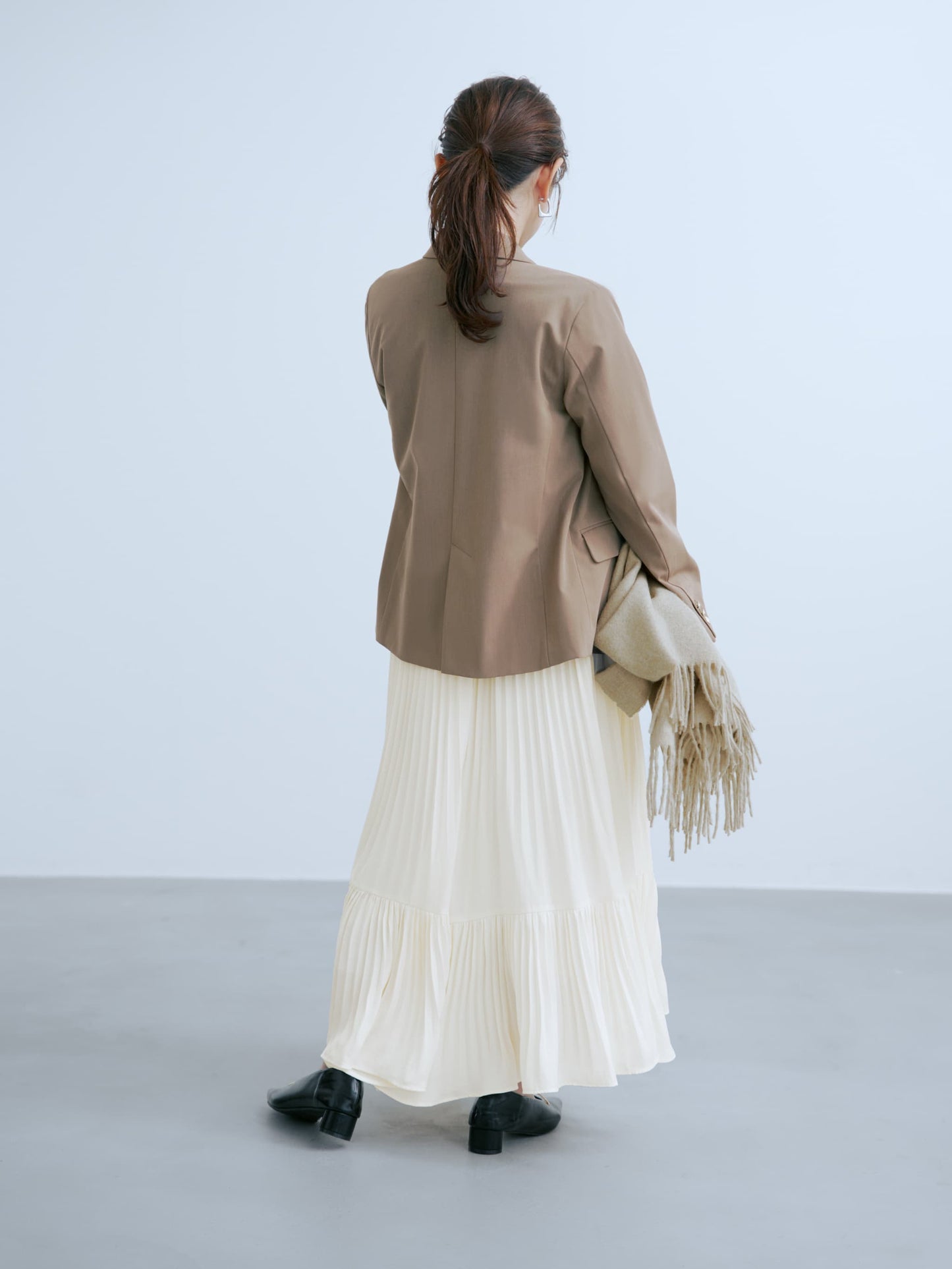 プリーツティアードヘムスカート-short & regular　[通常]