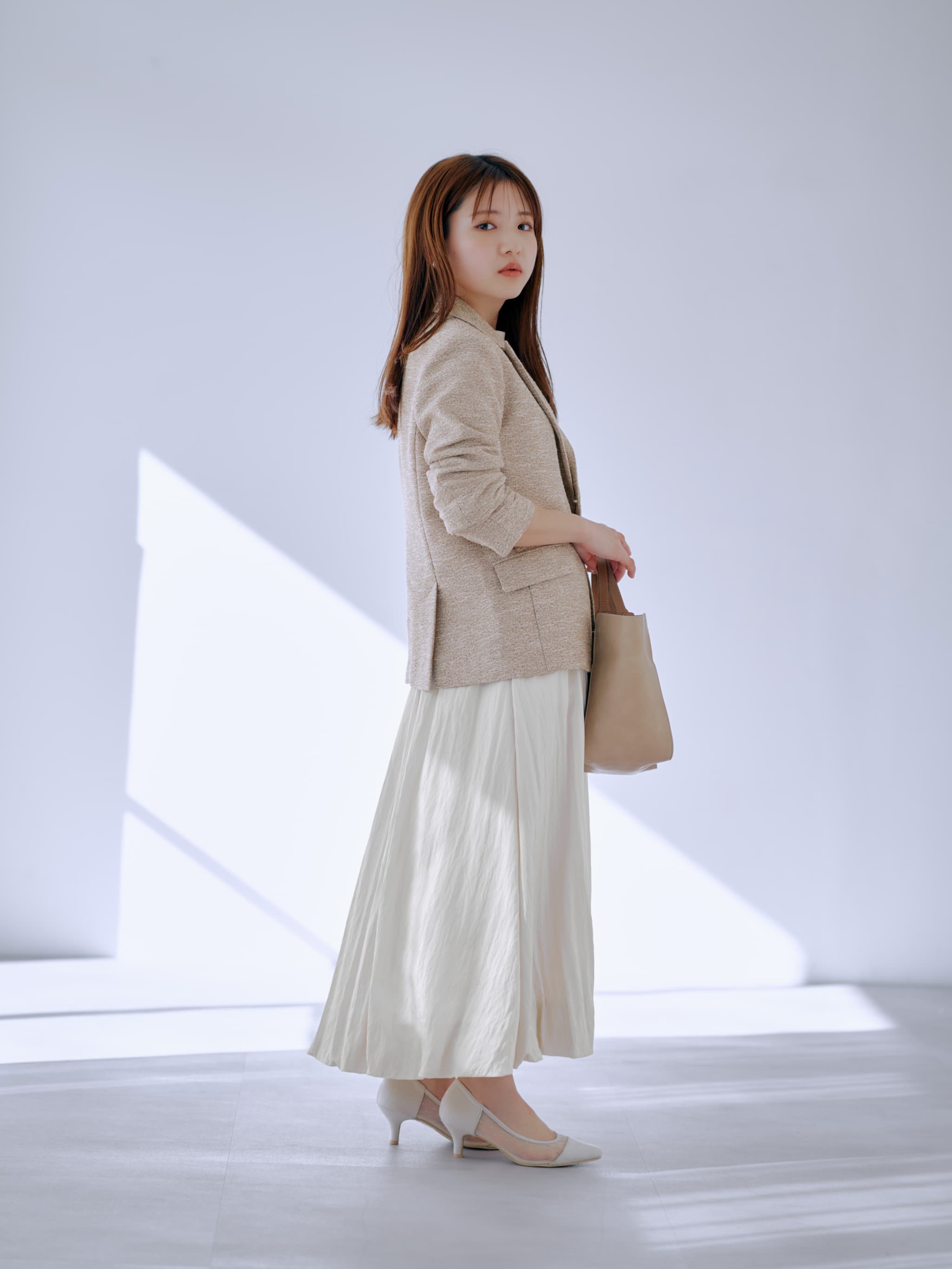 スリットスリーブツイードジャケット | 小柄・低身長女性向け