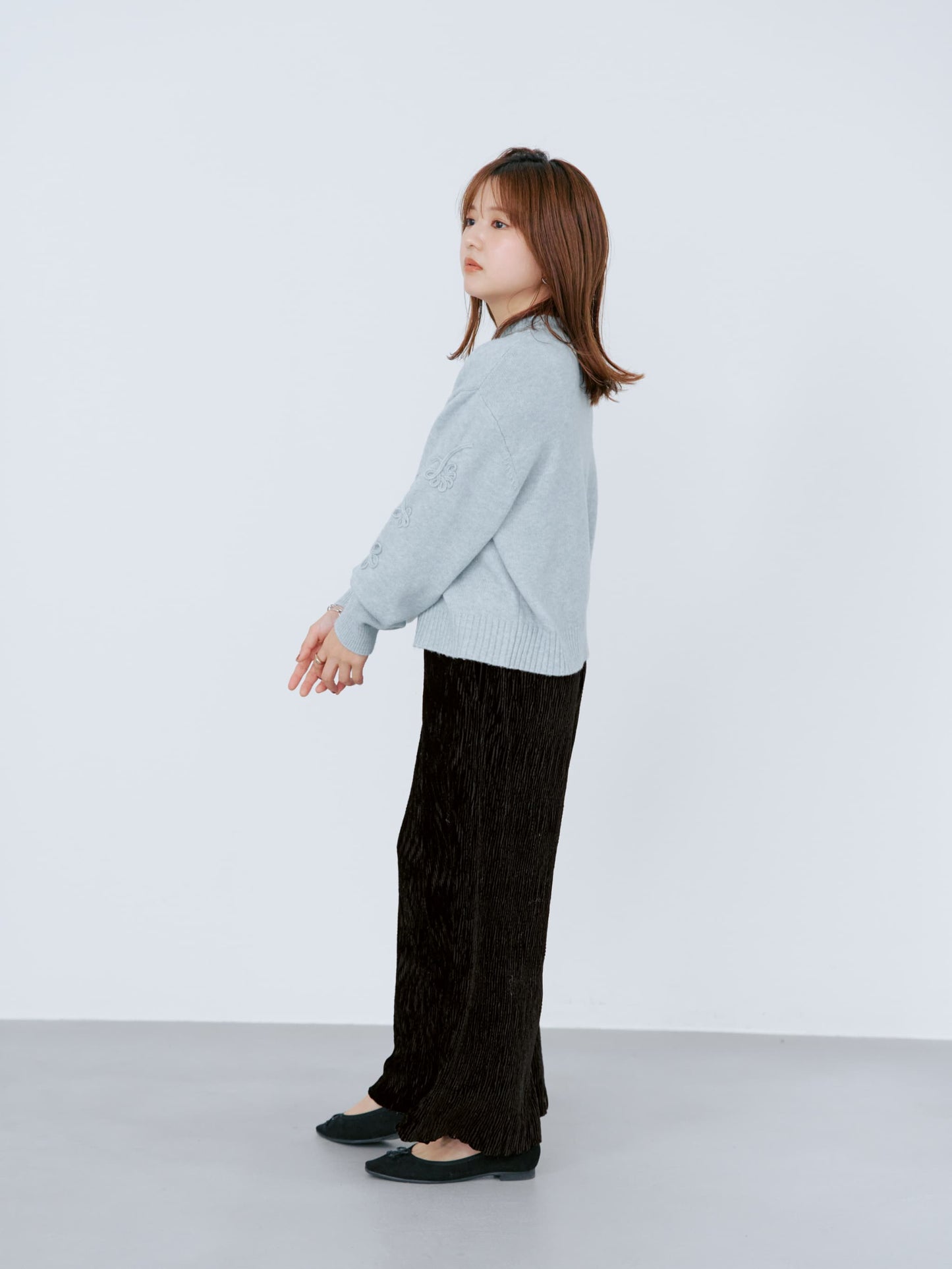 コードエンブロイダリーボトルネックニット　[通常]