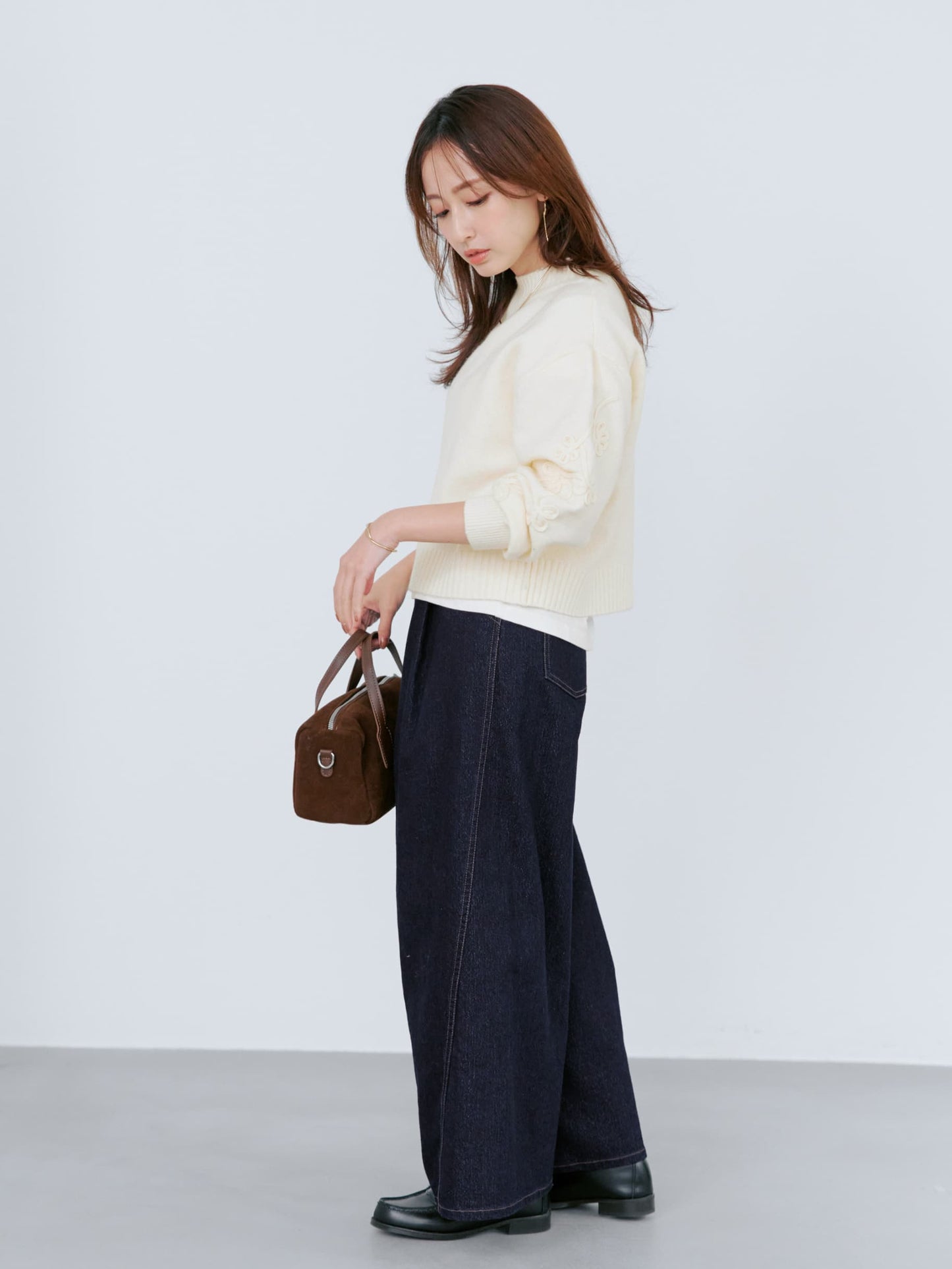 コードエンブロイダリーボトルネックニット　[通常]