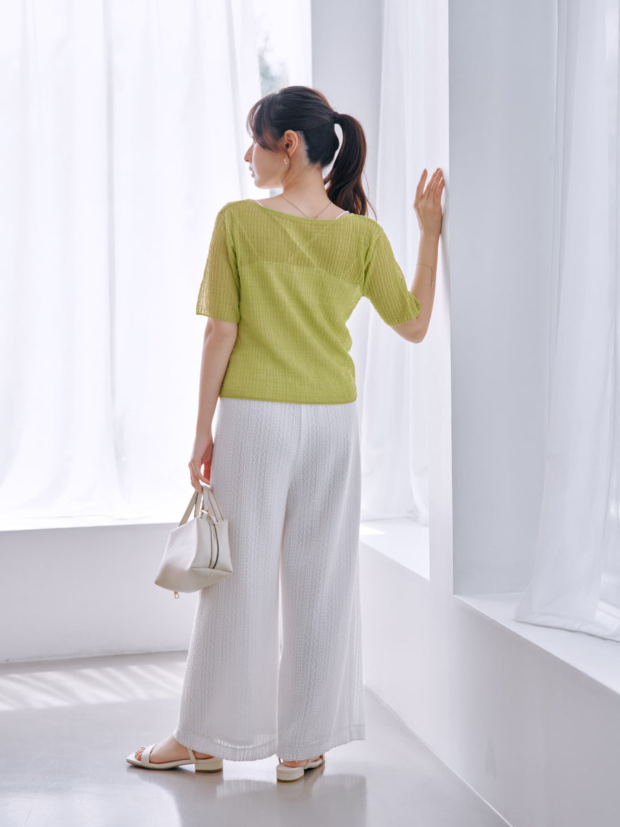 シアーリップルニットトップス　[通常]