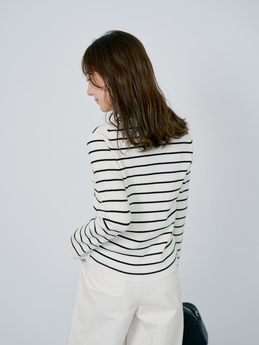 シルキーコットンゴールドボタンニットカーディガン　[通常]