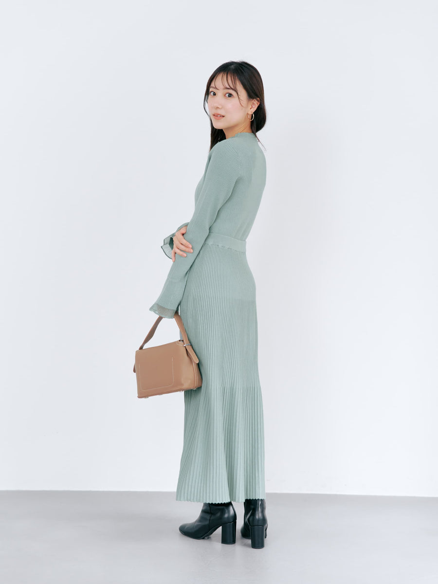 シアーフレアスリーブリブニット　[通常]