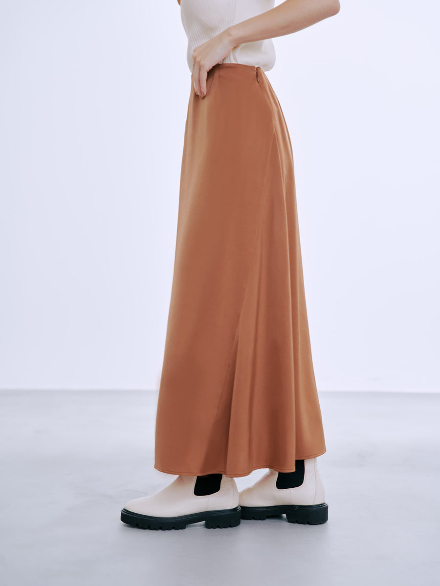 アシメナローサテンスカート-short & regular　[通常]