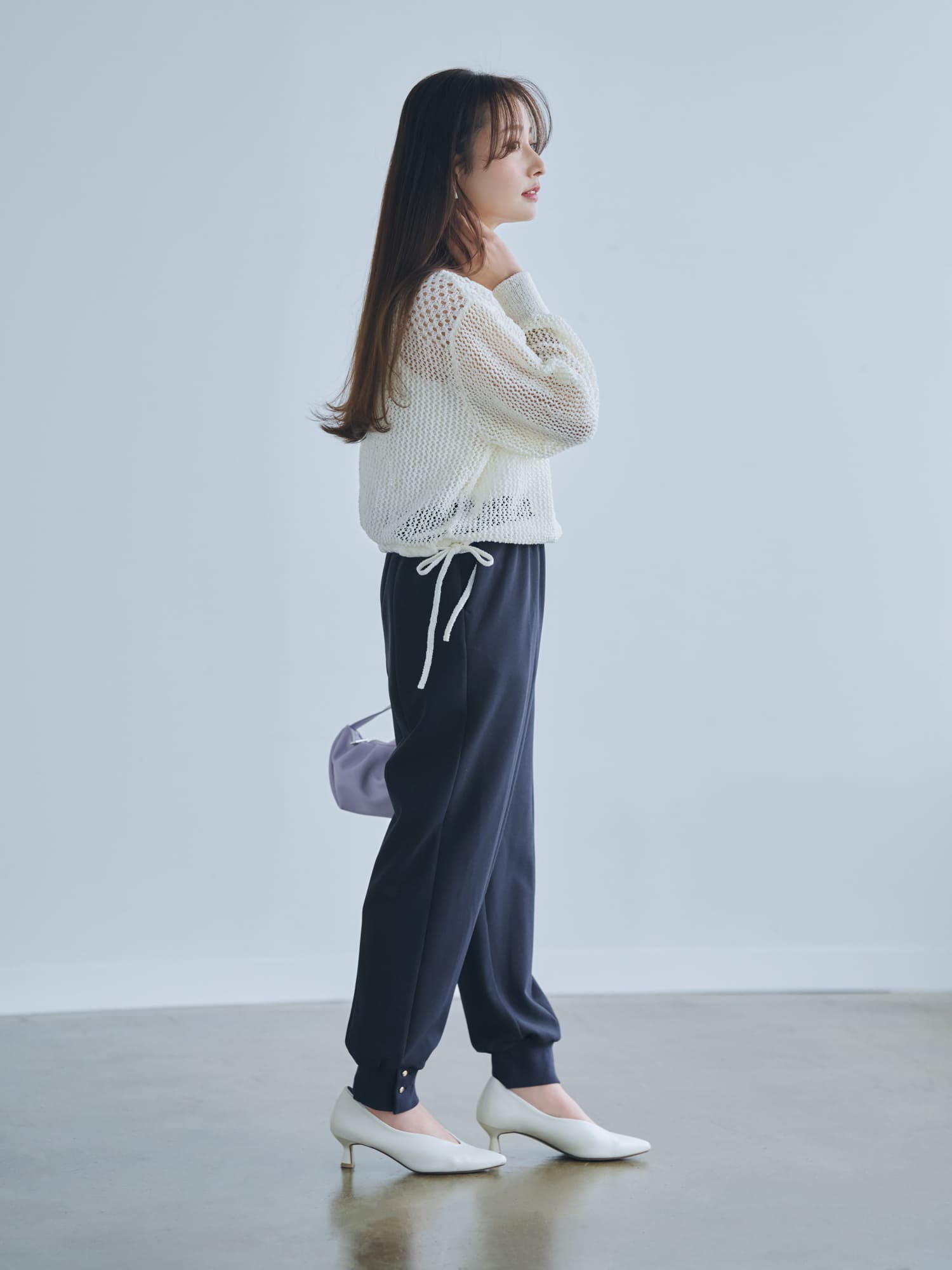 ドロストミックスメッシュニット | 小柄・低身長女性向け