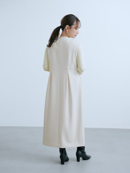 フロントボタンVネックジャンパースカート-short & regular　[通常]