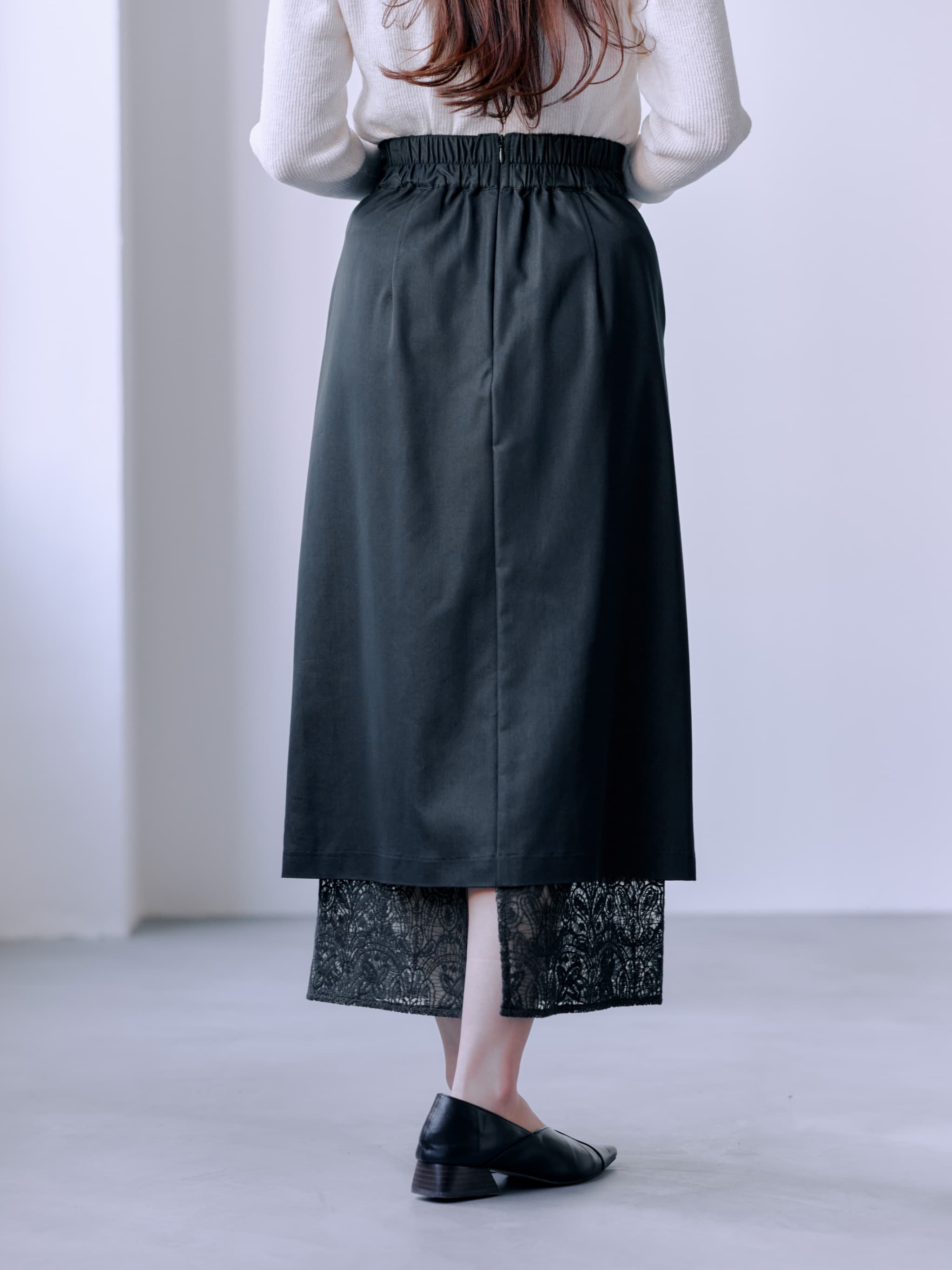 BRIEFING ネイビー スカート ピンクライン　Ｌ ピーチスキンセパレートレーススカート | 小柄・低身長女性向け