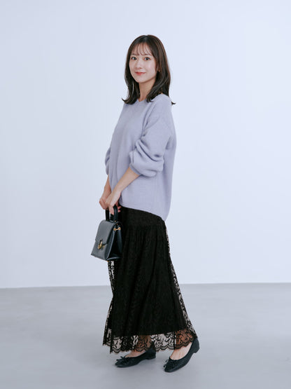 フォックスアンゴラ2wayネックニット　[通常]