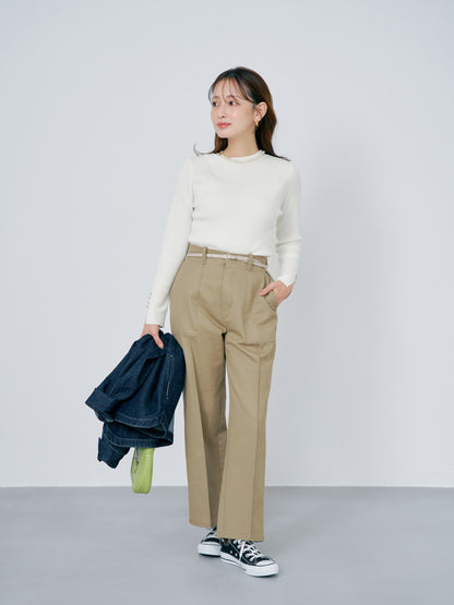 シルキーコットンゴールドボタンニット　[通常]