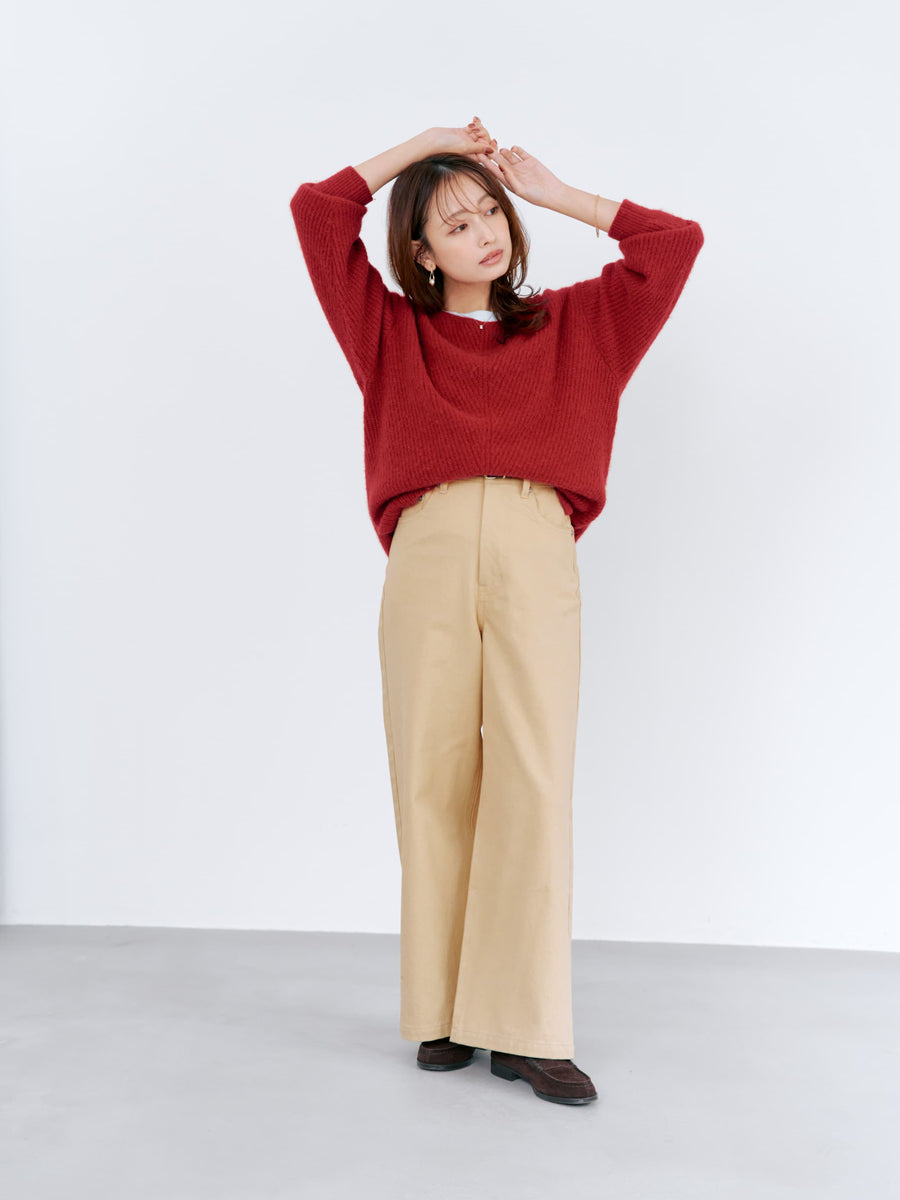 COHINA DENIM カラーフレアワイド-short & regular　[通常]