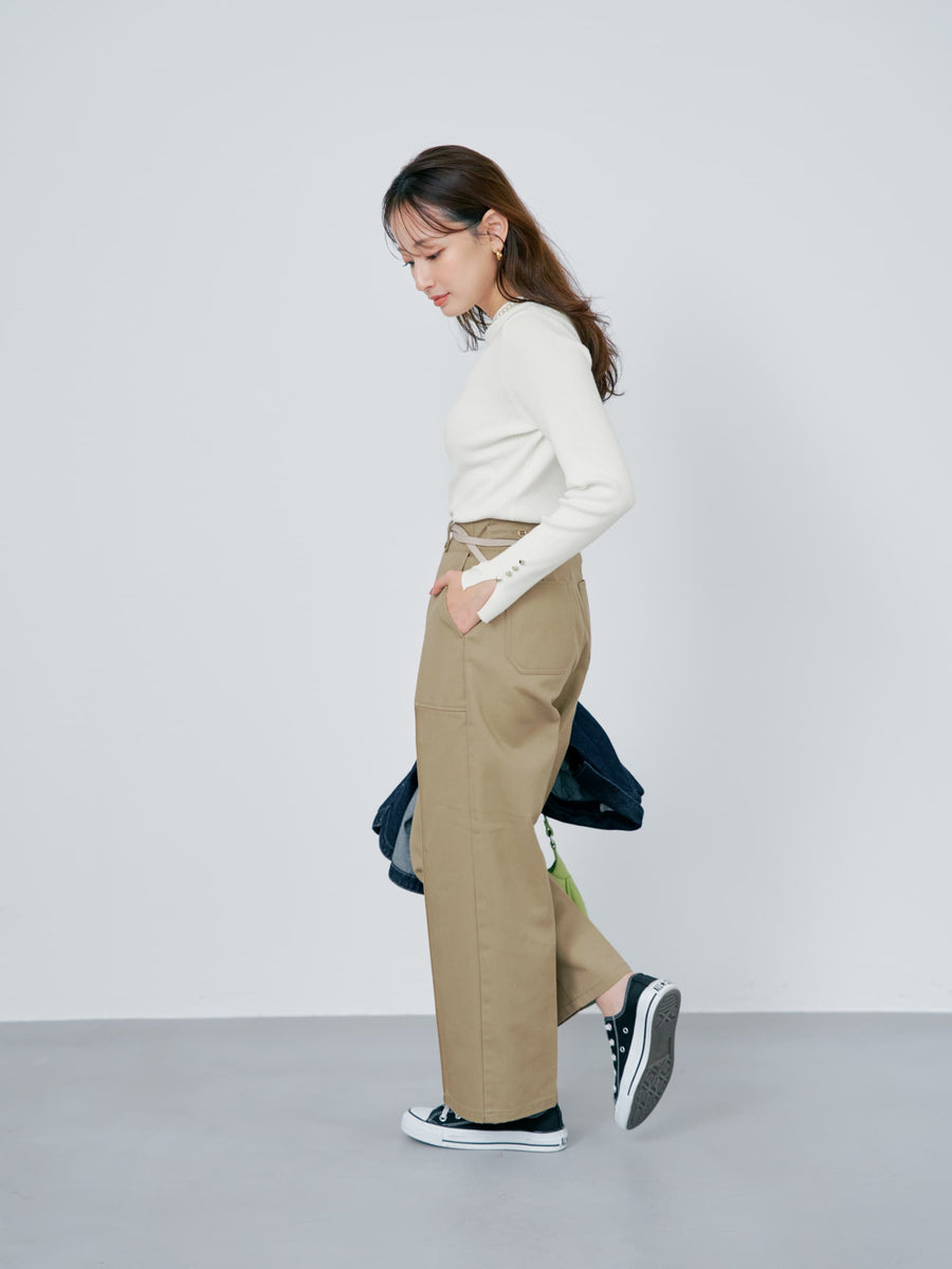 シルキーコットンゴールドボタンニット　[通常]