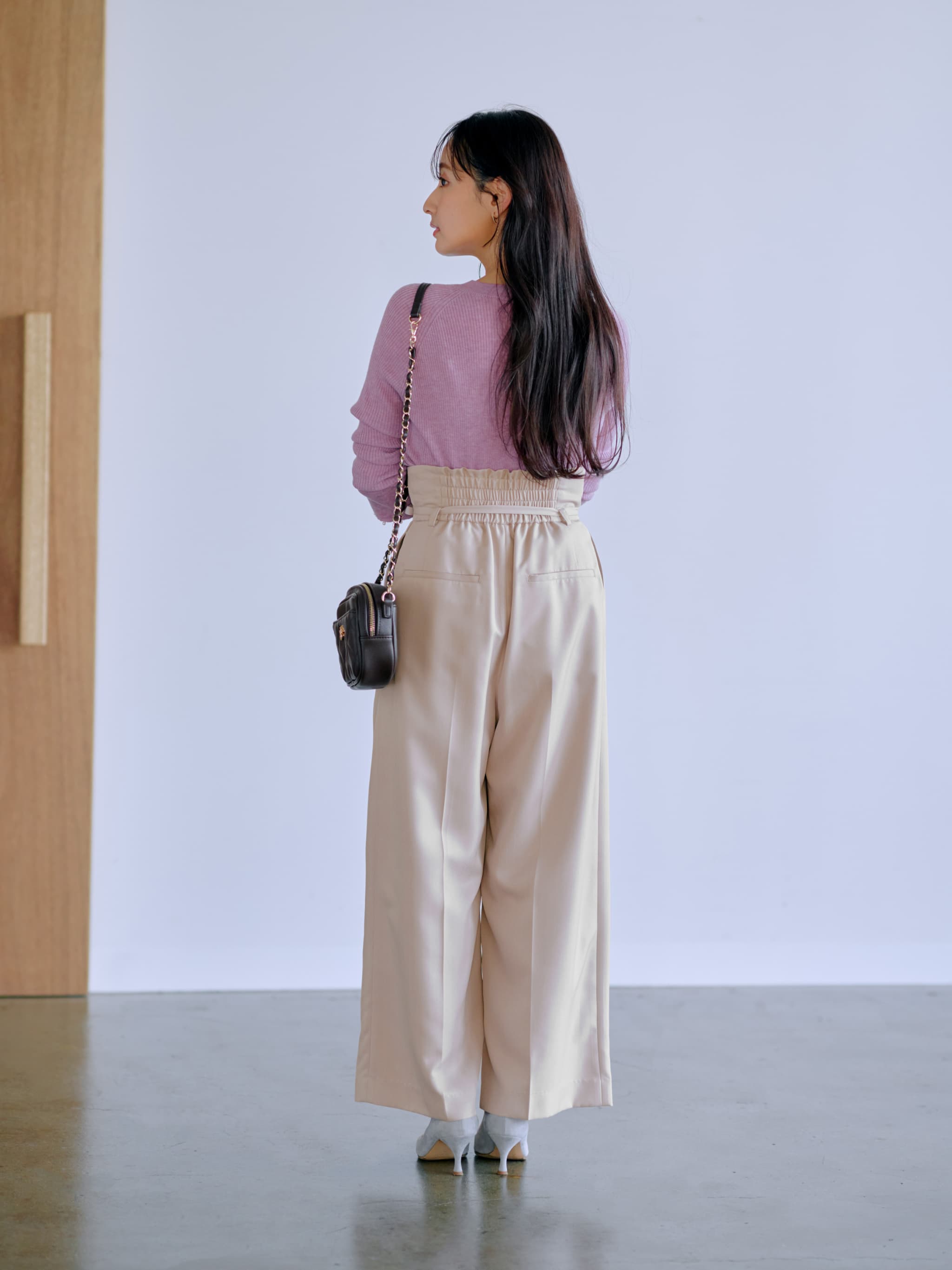 タックデザインハイウエストデニムパンツ-short & regular