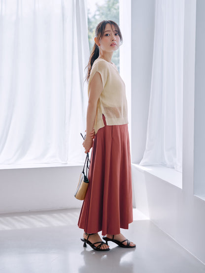 ランダムタックプリーツスカート-short & regular　[通常]