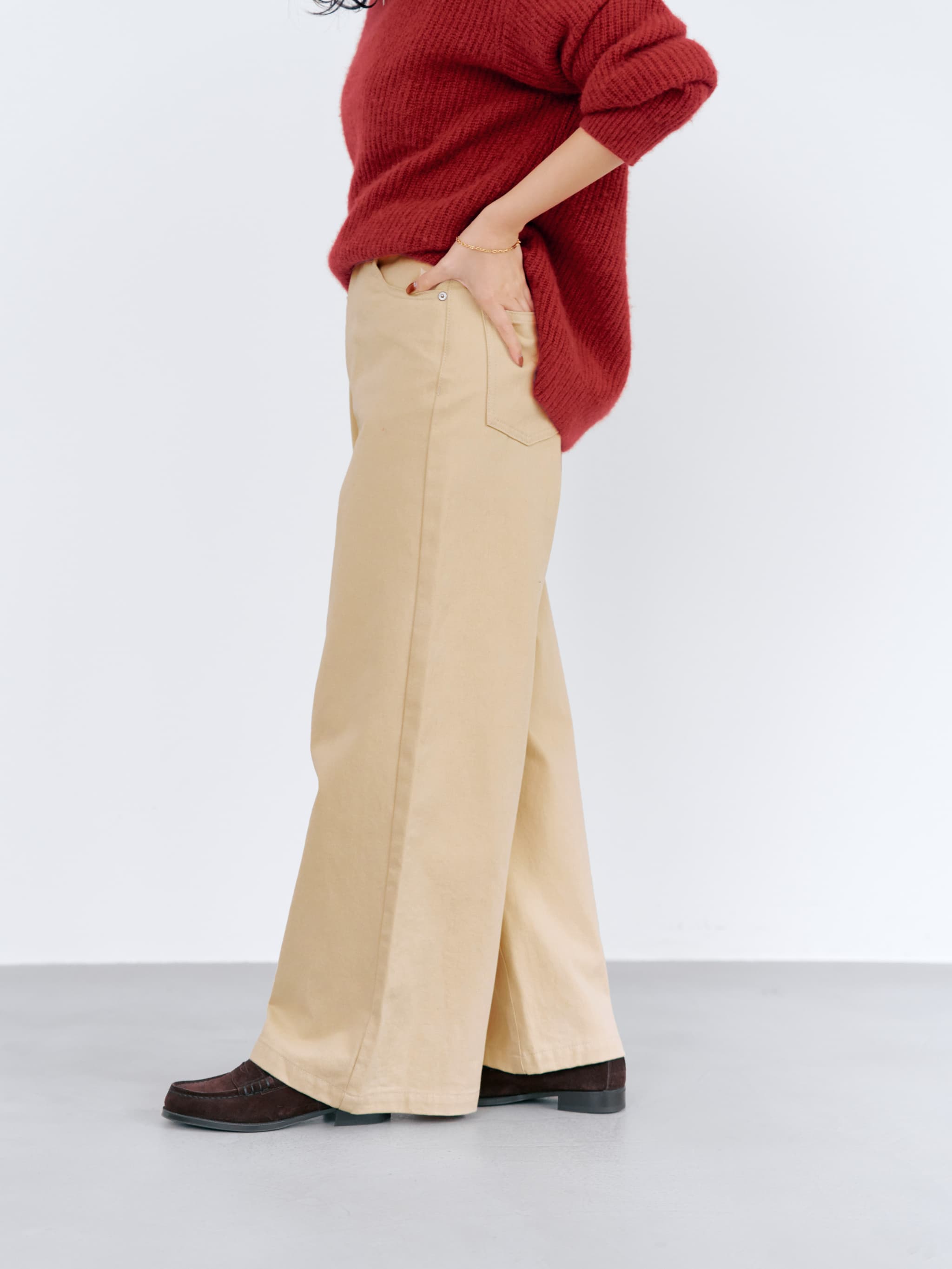 COHINA DENIM カラーフレアワイド-short & regular | 小柄・低身長女性