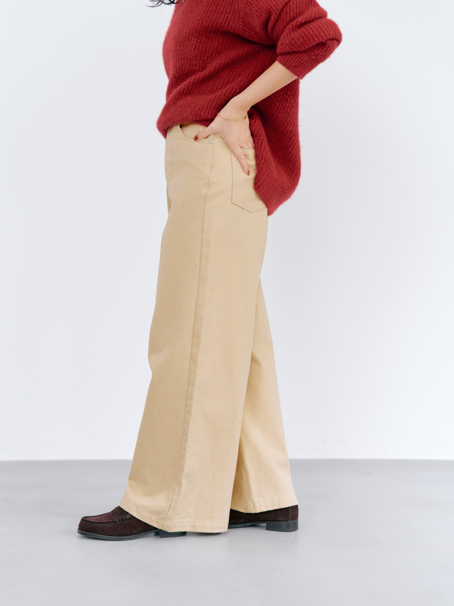 COHINA DENIM カラーフレアワイド-short & regular　[通常]