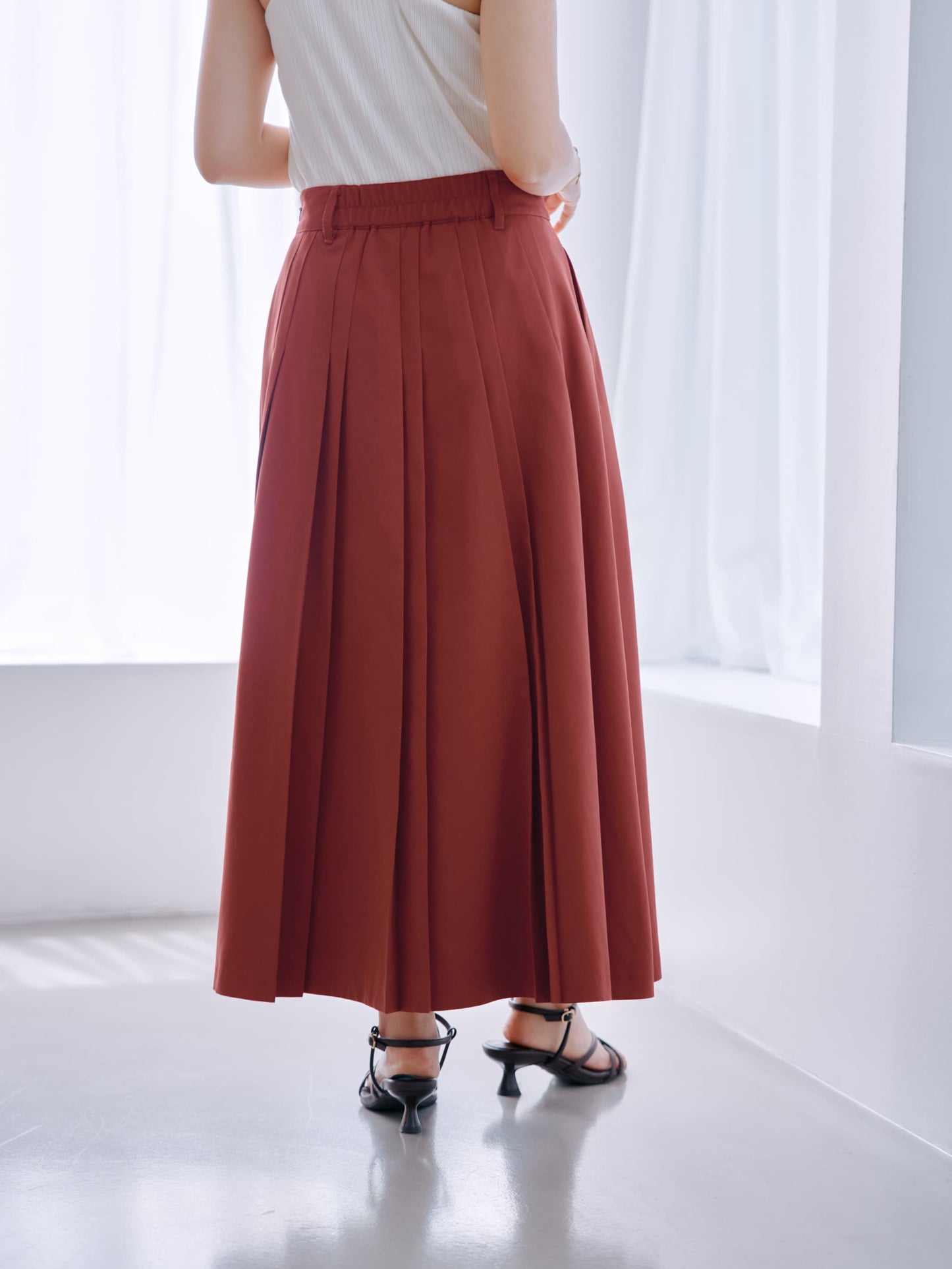 ランダムタックプリーツスカート-short & regular　[通常]