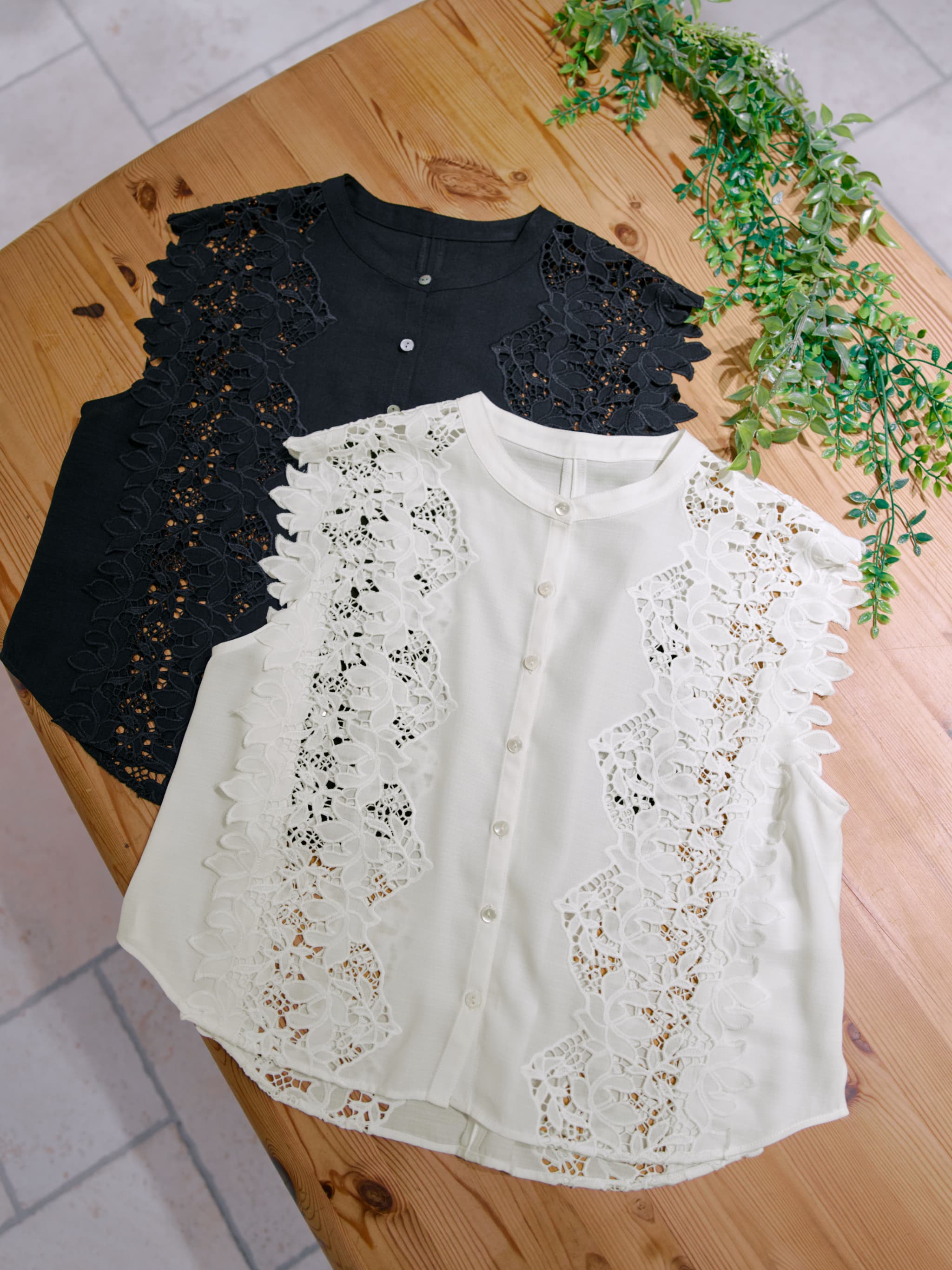 カットワークエンブロイダリーブラウス | 小柄・低身長女性向け