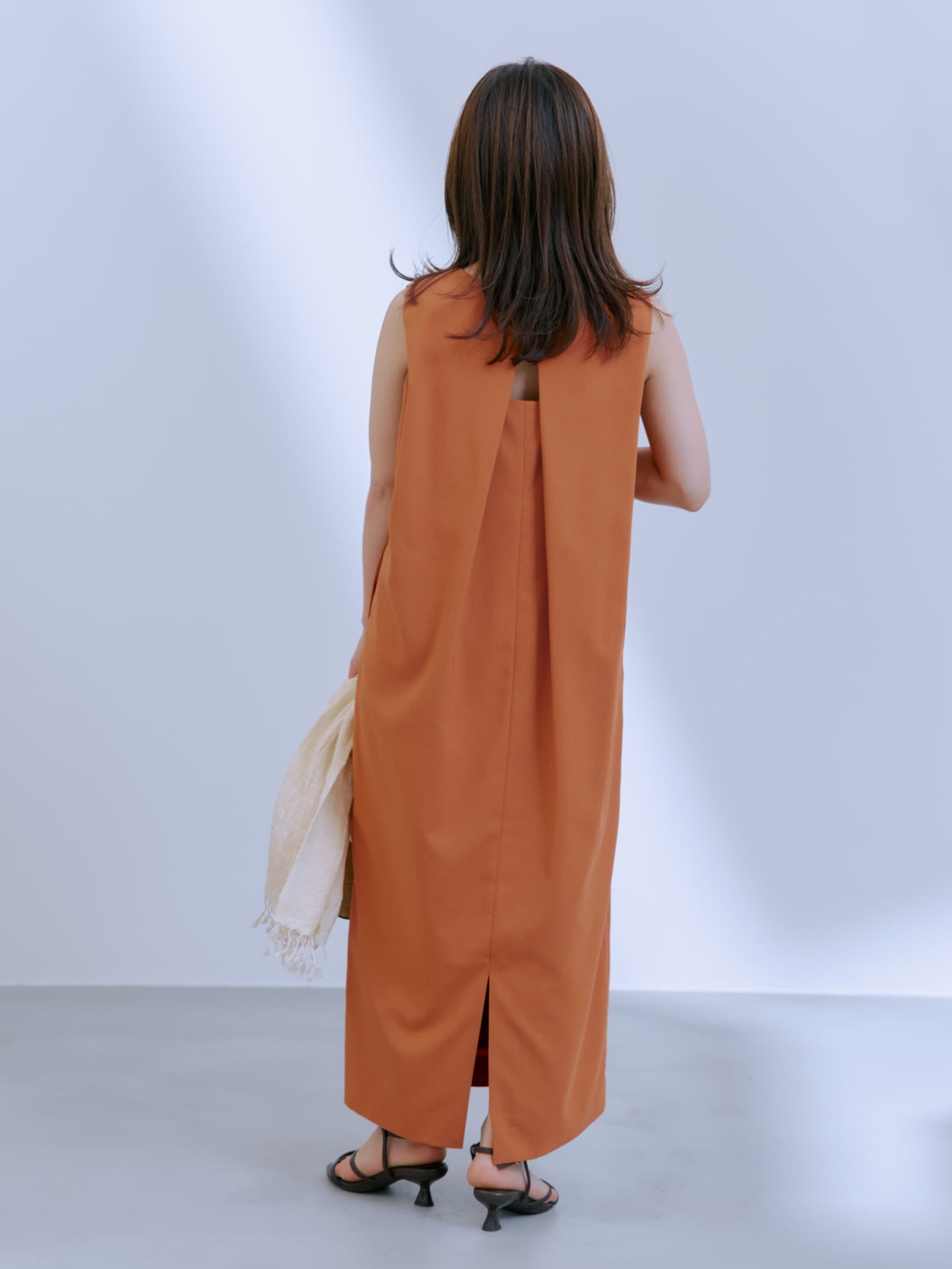 リネンライクコクーンタックワンピース | 小柄・低身長女性向け