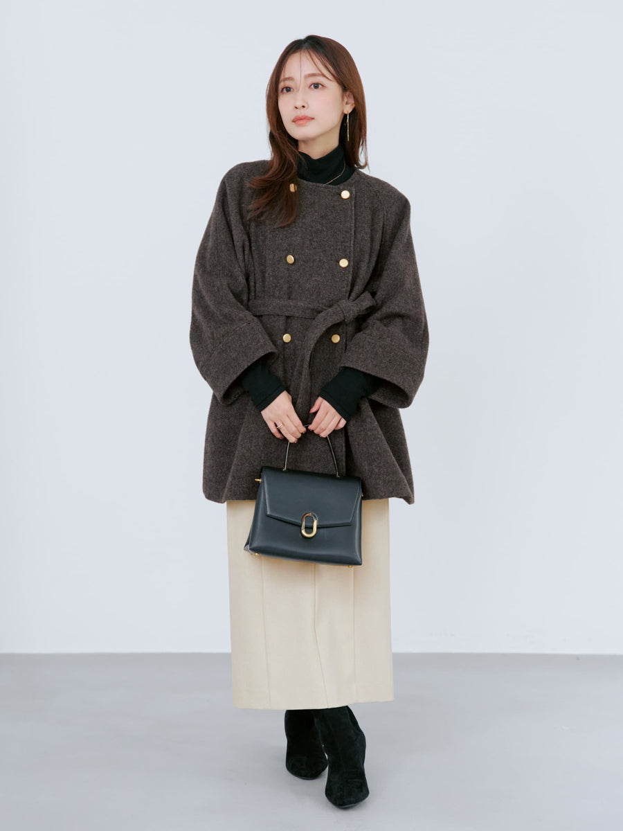 ＜sweetweb掲載＞2wayカラーゴールドボタンミドルコート　[通常]