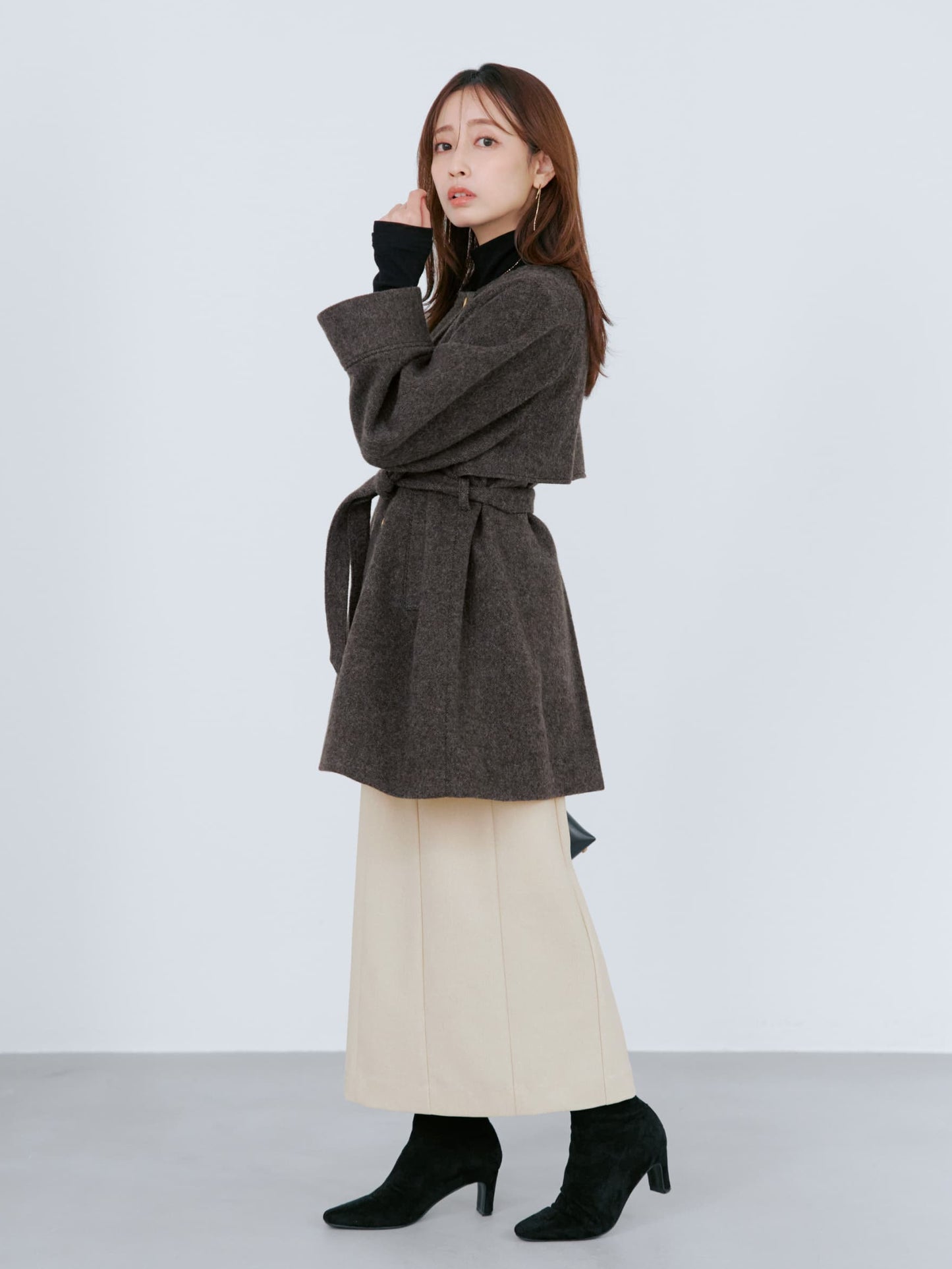 ＜sweetweb掲載＞2wayカラーゴールドボタンミドルコート　[通常]