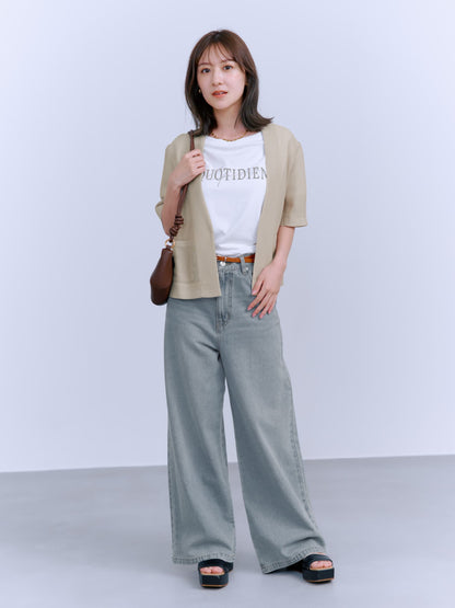 ハーフスリーブノーカラーメッシュジャケット　[通常]