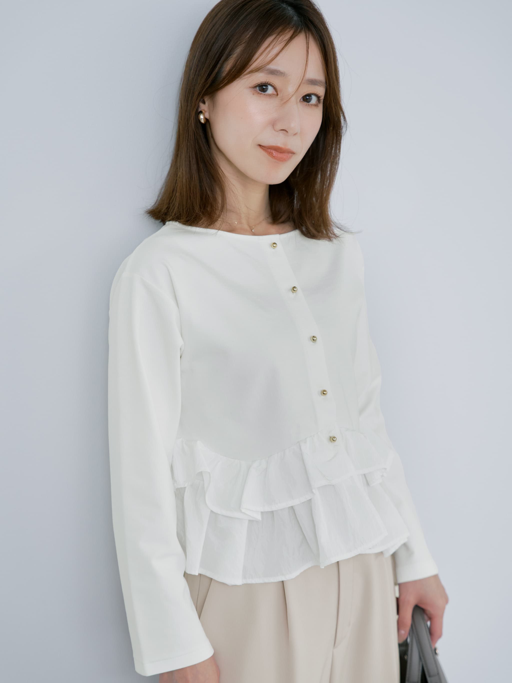 2wayフリルペプラムトップス | 小柄・低身長女性向けファッション通販