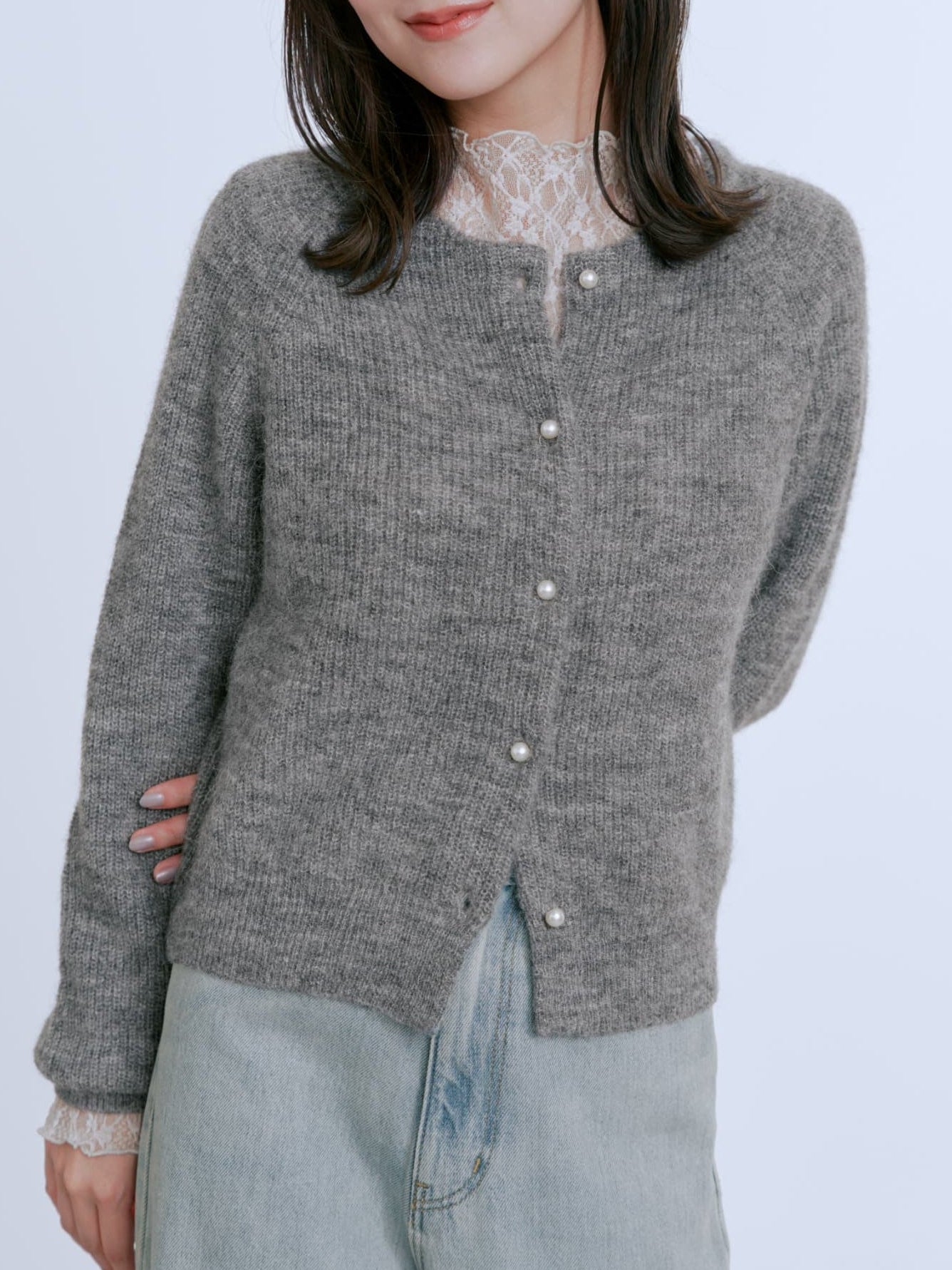 アルパカミックスパールカーディガン | 小柄・低身長女性向け