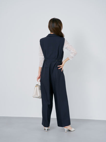 ショルダータックテーラードオールインワン-short & regular　[通常]