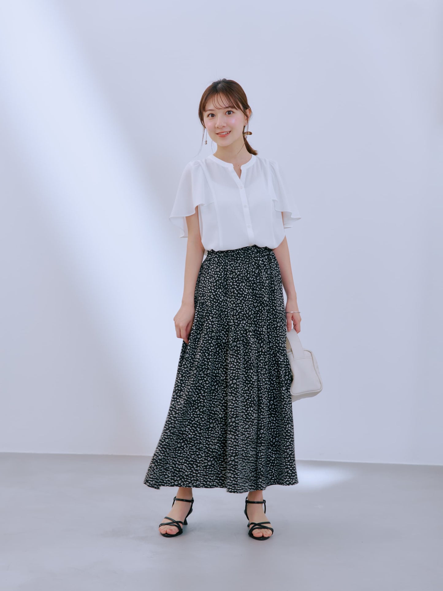 モノトーンアシメティアードスカート-short & regular　[通常]