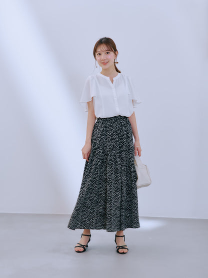 モノトーンアシメティアードスカート-short & regular　[通常]