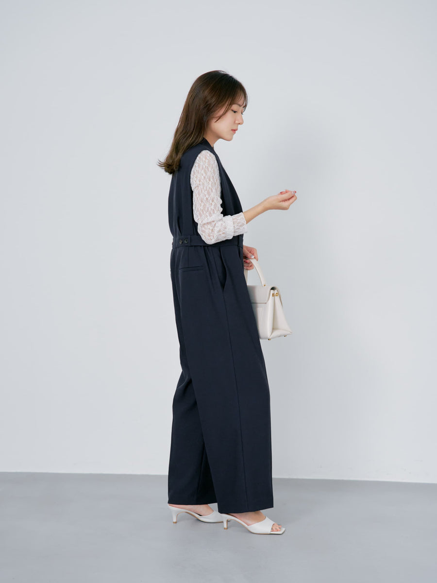 ストレッチレースボートネックトップス　[通常]