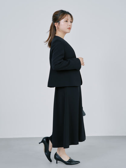 トリアセジョーゼットシームデザインワンピース-short & regular　[通常]