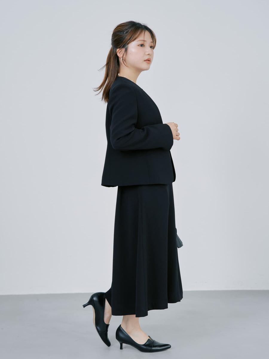 トリアセジョーゼットシームデザインワンピース-short & regular　[通常]