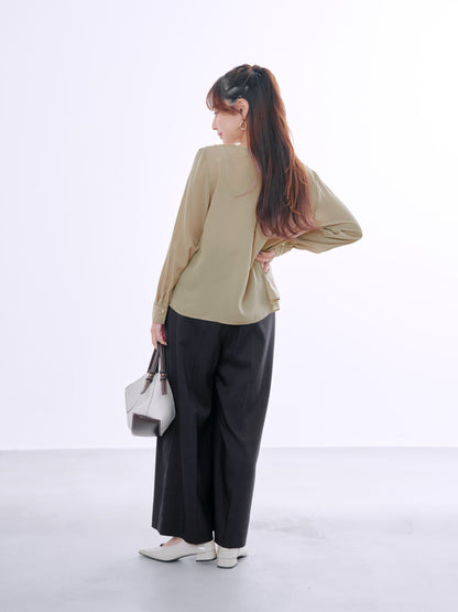 ラッフルカラーデザインブラウス　[通常]