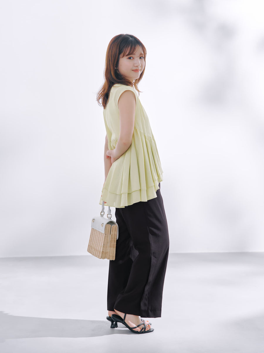 ＜non-no掲載＞ボタンベンツフレアパンツ-short & regular　[通常]