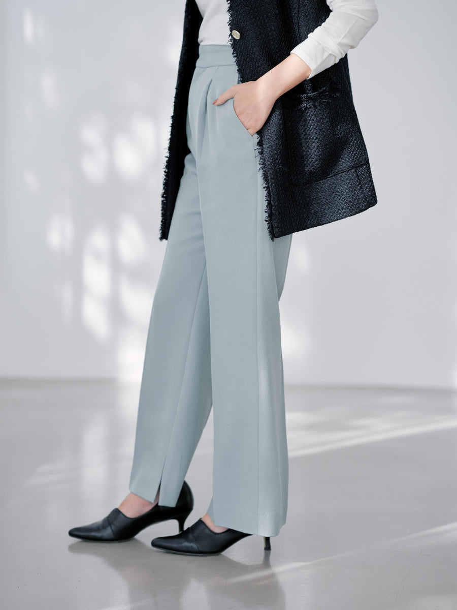 サイドスリットフレアパンツ-short & regular　[通常]