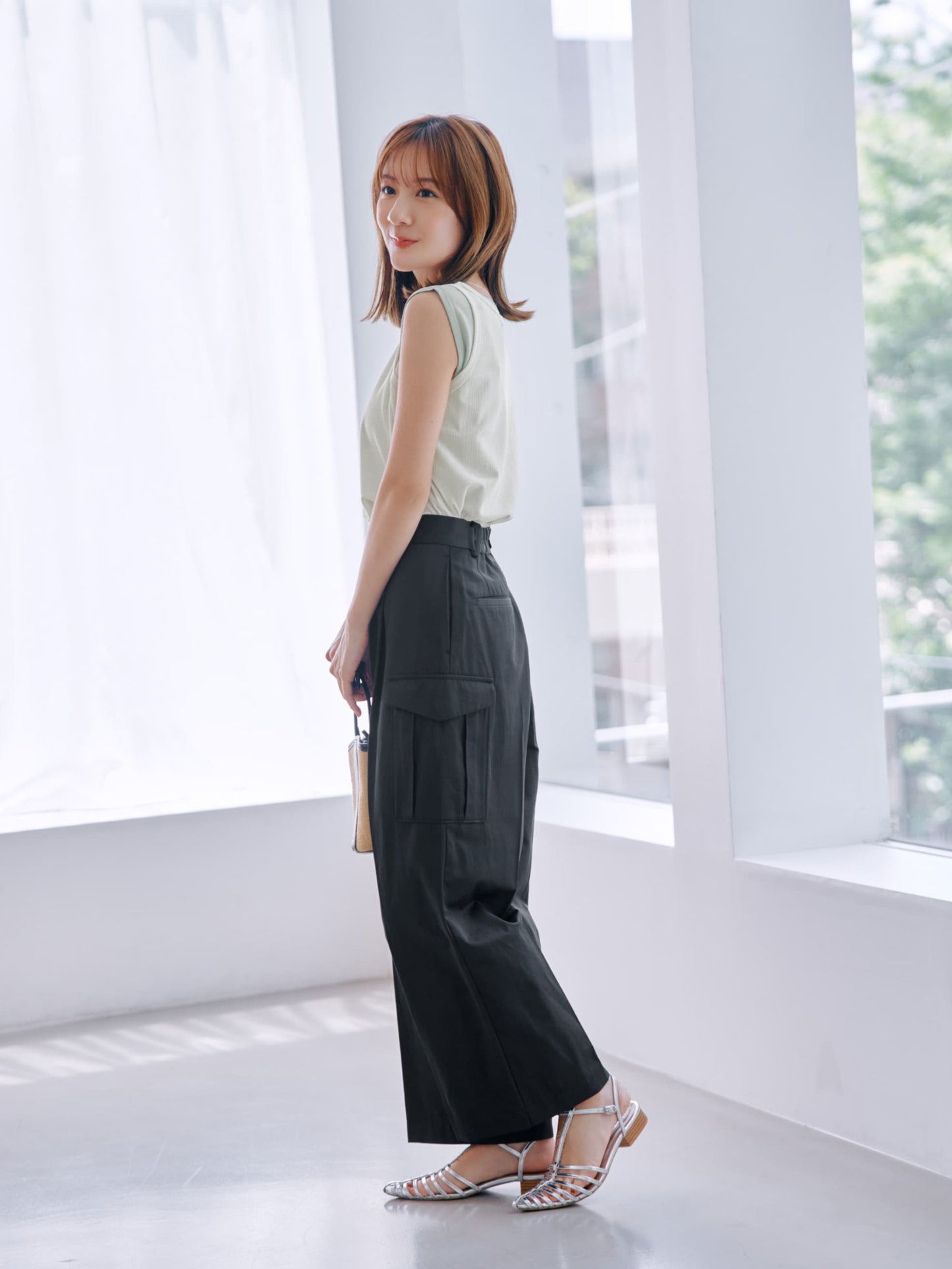 ワイドストレートカーゴパンツ-short & regular　[通常]