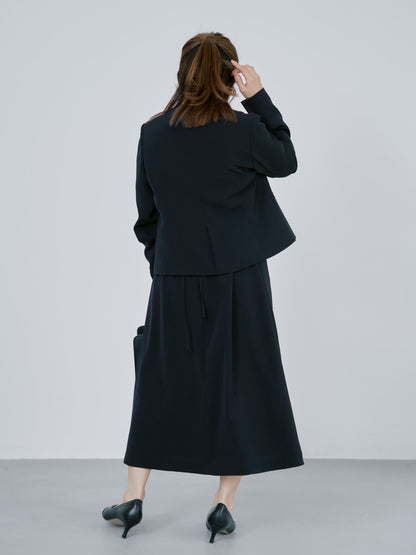 トリアセジョーゼットノーカラージャケット　[通常]