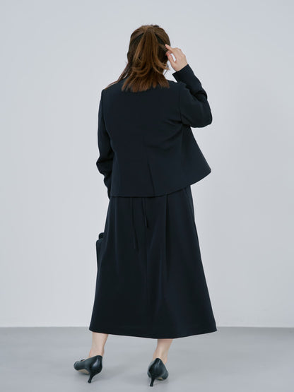 トリアセジョーゼットシームデザインワンピース-short & regular　[通常]