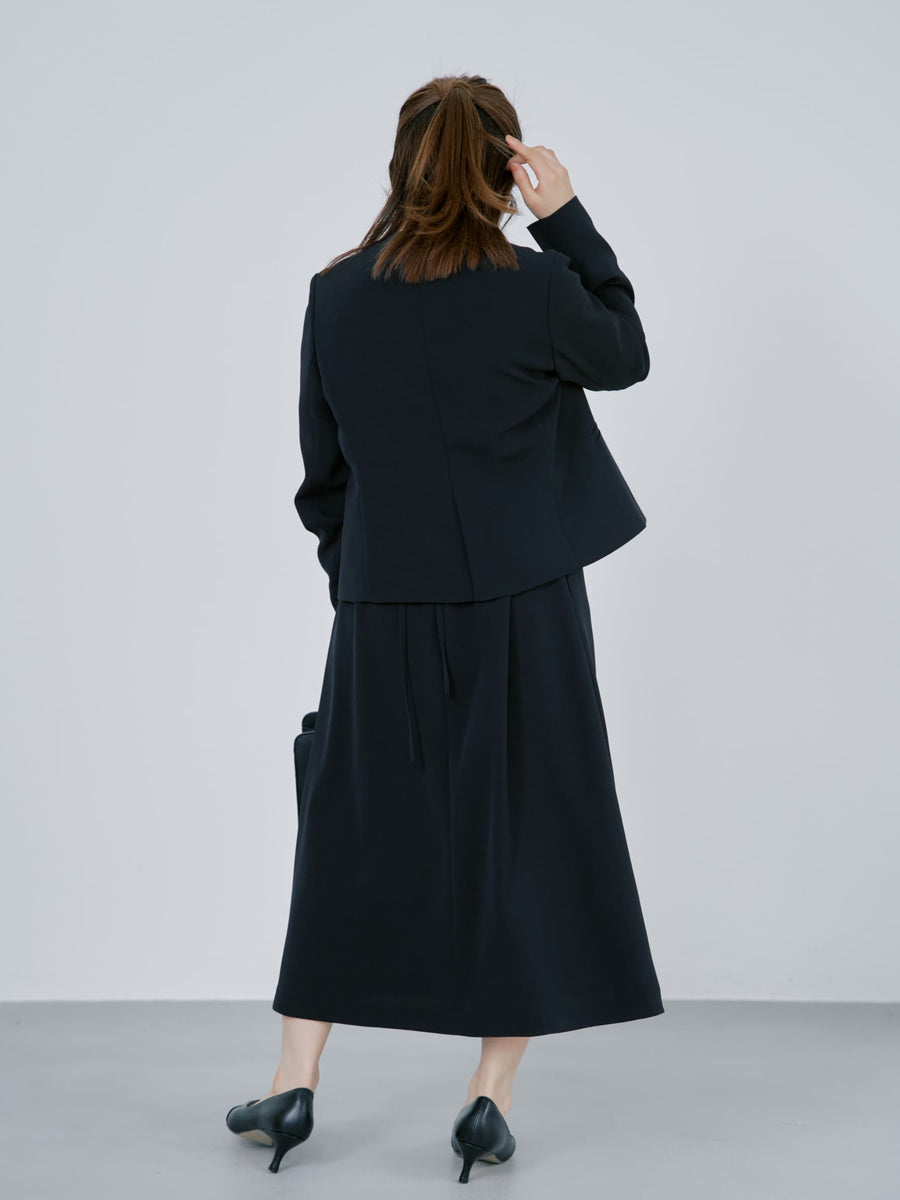 トリアセジョーゼットシームデザインワンピース-short & regular　[通常]