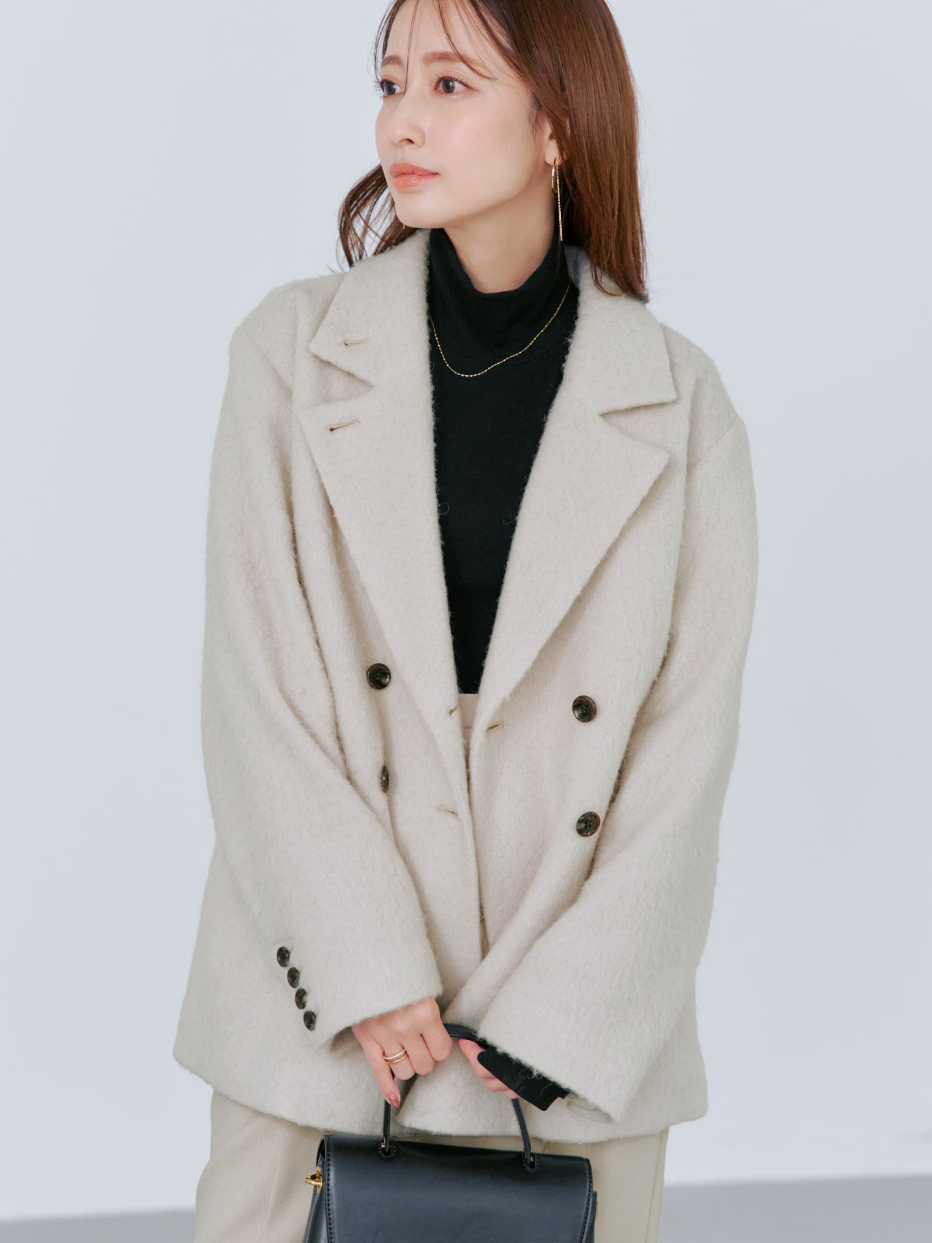 アルパカシャギーダブルコート | 小柄・低身長女性向けファッション