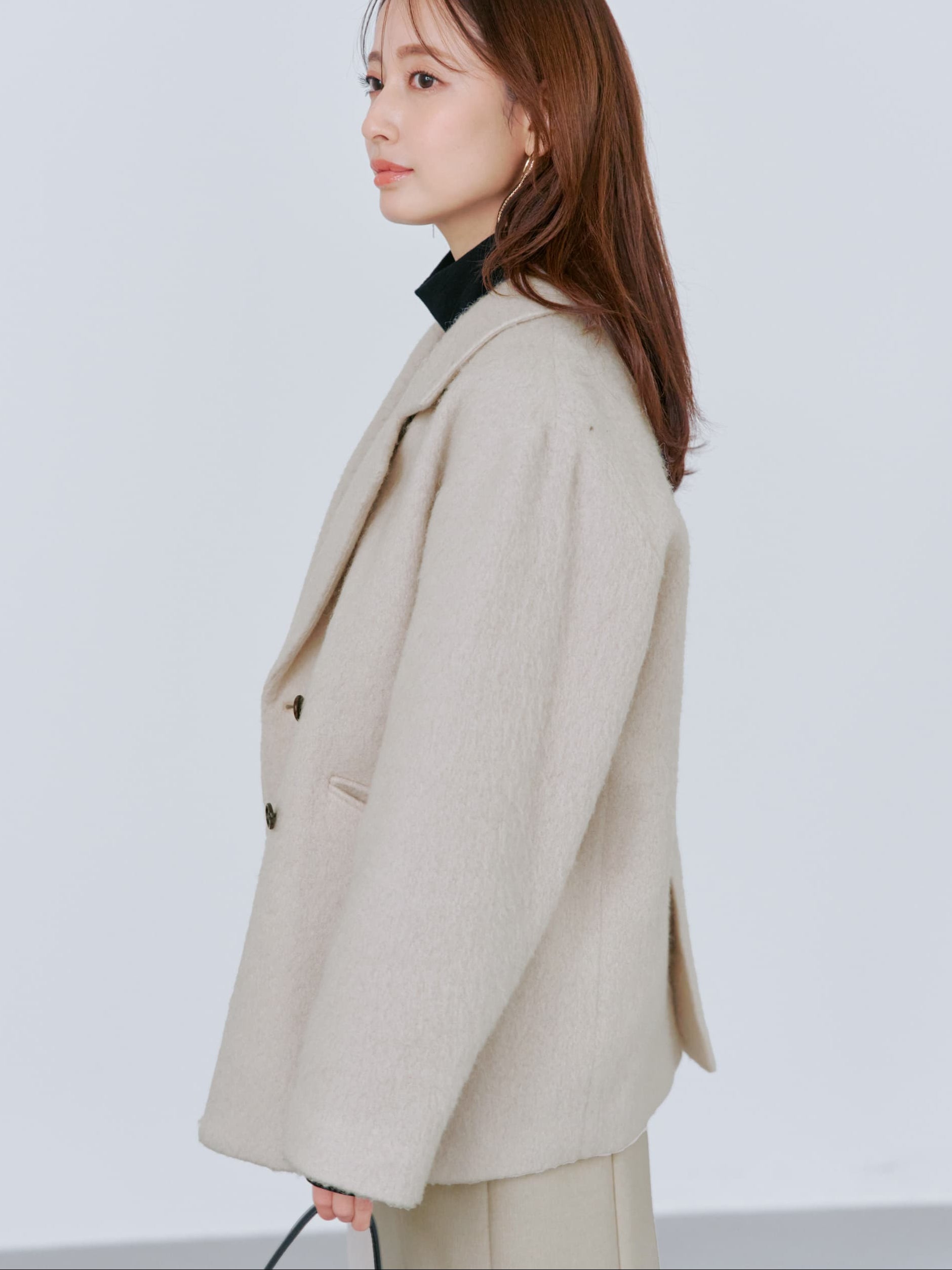 アルパカシャギーダブルコート | 小柄・低身長女性向けファッション
