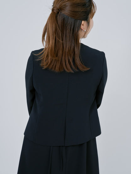 トリアセジョーゼットノーカラージャケット　[通常]